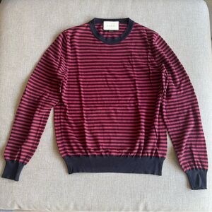 Authentic Gucci Men's Red and Navy Sweater S